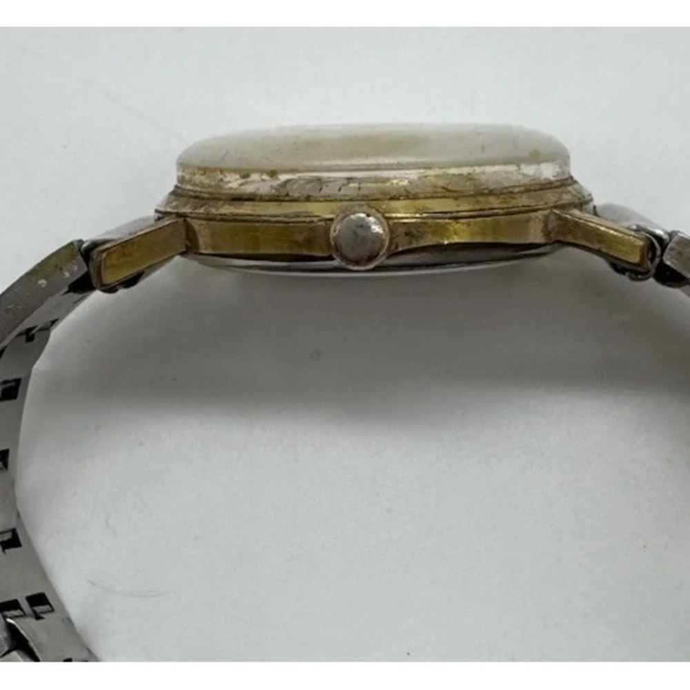 Vintage Elgin Sportsman 17 Jewel Manual Wind Watch Gold Tone Date for Parts